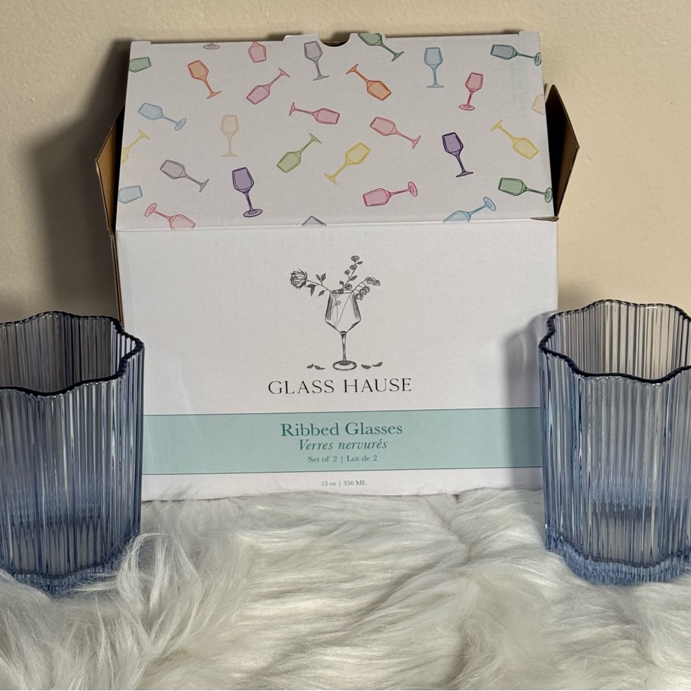Glass Hause Ribbed Glasses Set